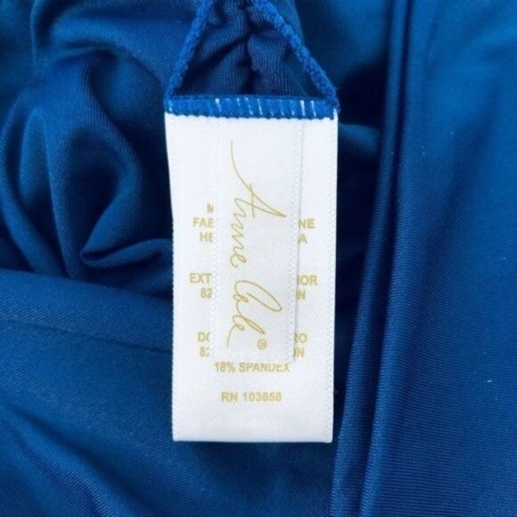 Anne Cole Swim Set Swimsuit Bottom Women's Plus Size 22W High Waisted Ruched Nav - Picture 5 of 6